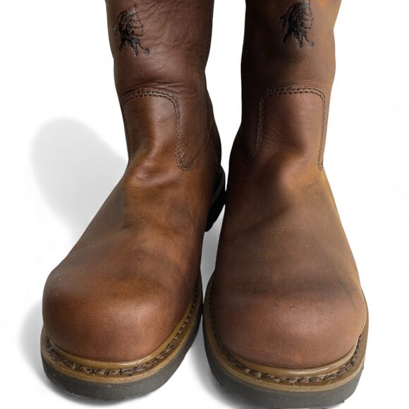 Chippewa Leather IQ Brown Steel Toe Engineer Biker Work Boots Men's 9.5 XW - Picture 6 of 12